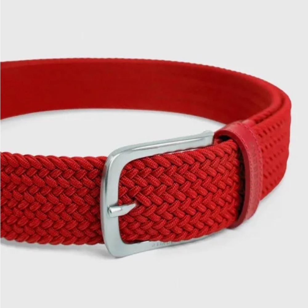 J. Lindeberg Cherry Red Men’s Bernhardt Belt Made in Italy